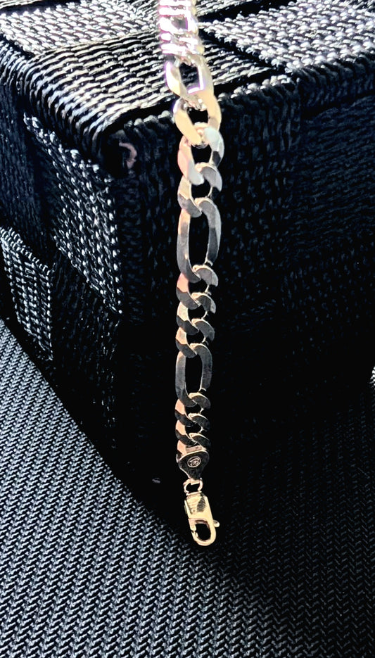 Silver Figaro Bracelet